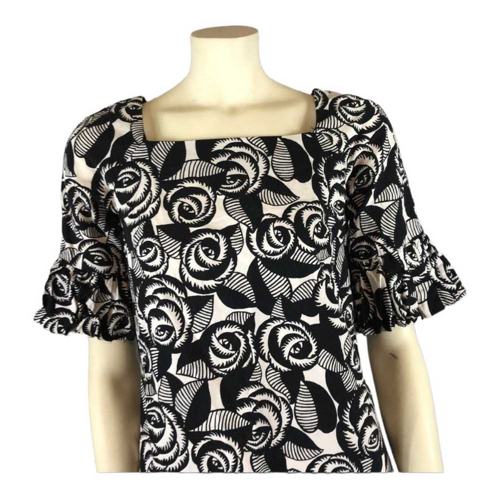 Ivy Jane black & white floral bell short sleeved … - image 5