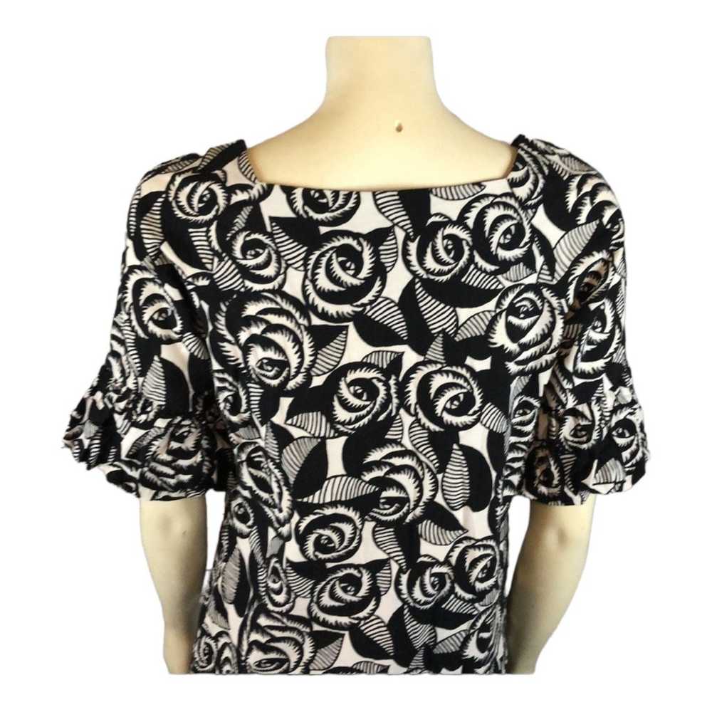 Ivy Jane black & white floral bell short sleeved … - image 8