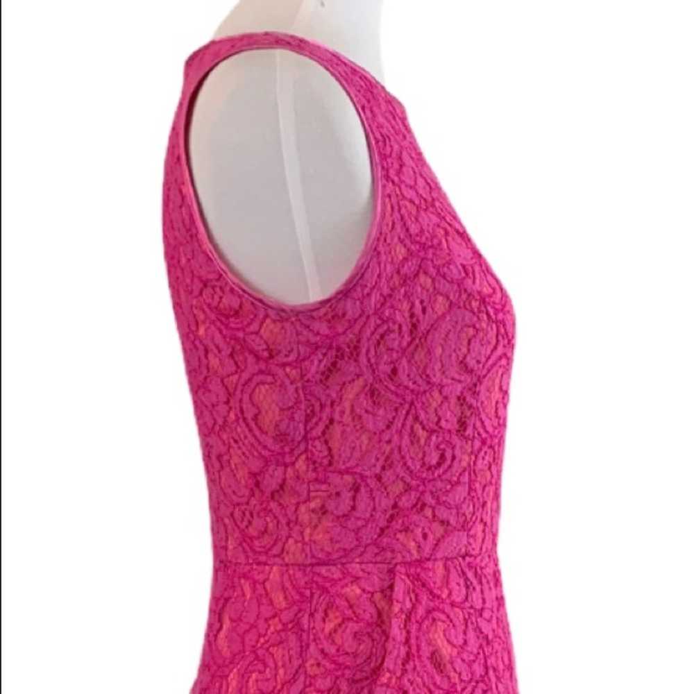 Adrianna Papell Party Dress Fuchsia Pink Lace A-l… - image 7