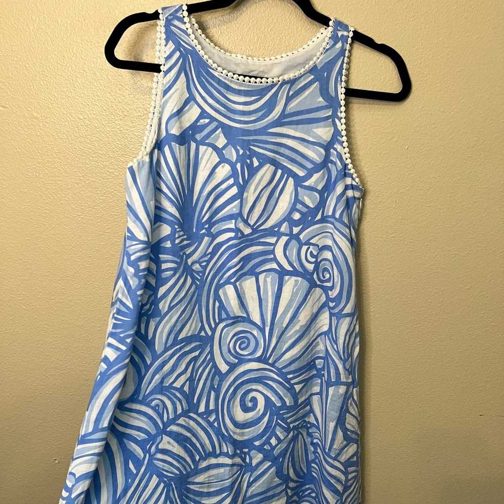 Vineyard Vines Linen Nautilus Shell Swing Dress S… - image 2