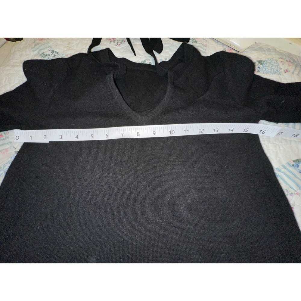 VINTAGE BLACK CASHMERE LONG SLEEVED DRESS S/M - image 5