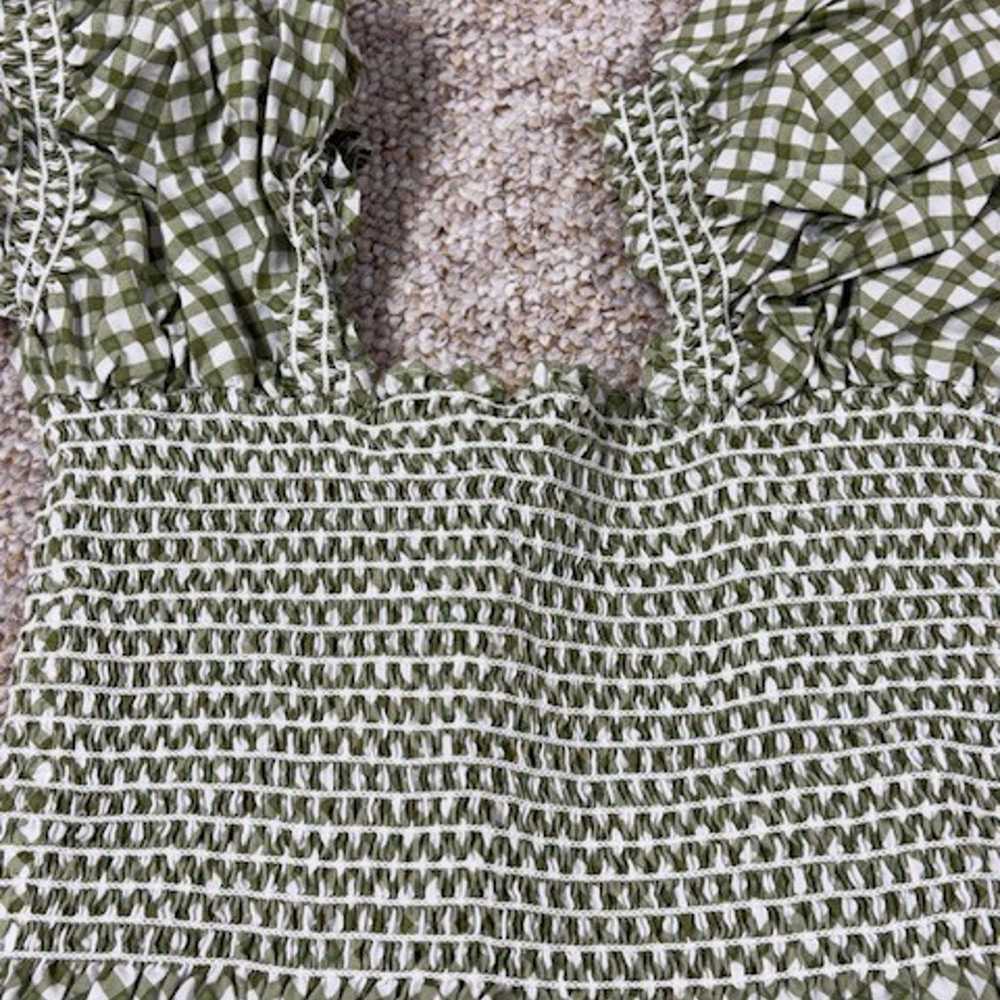 o.p.t Green Gingham Womens Dress Size Small Cotta… - image 10