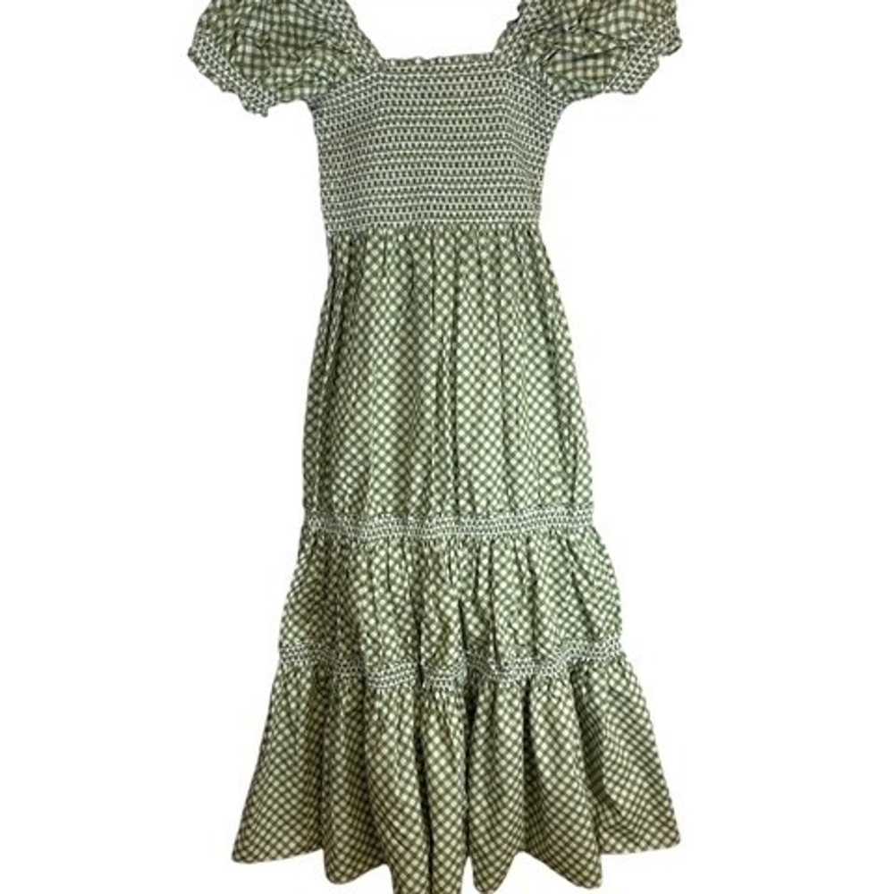 o.p.t Green Gingham Womens Dress Size Small Cotta… - image 2