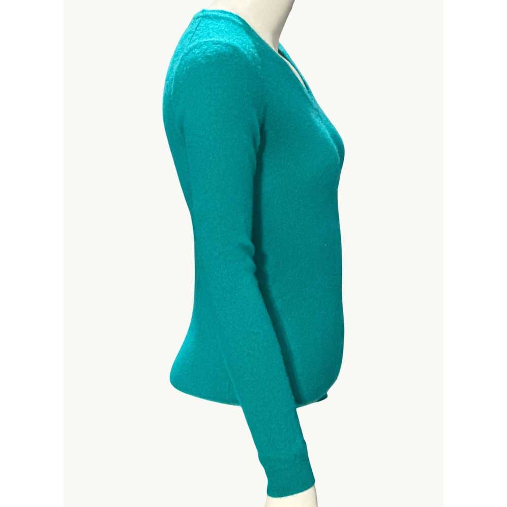 Uniqlo Uniqlo Cashmere Teal V Neck Long Sleeve Sw… - image 4