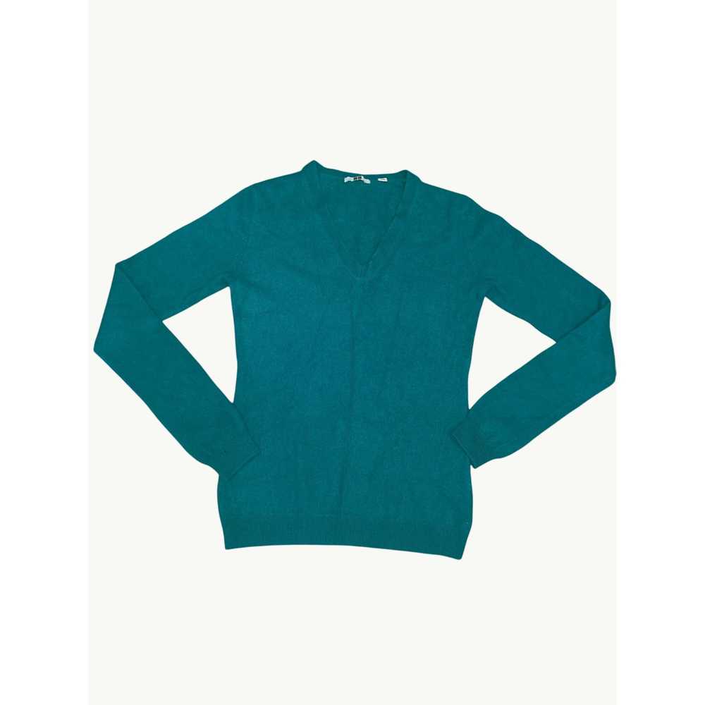 Uniqlo Uniqlo Cashmere Teal V Neck Long Sleeve Sw… - image 5