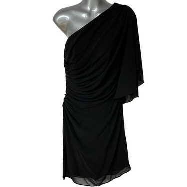 Tadashi Shoji Dress Black One Shoulder Ruched Form