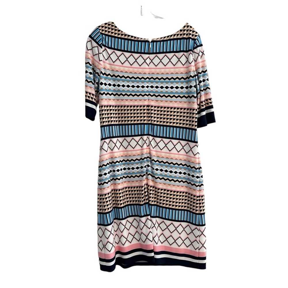 Eliza J Geometric PRINT Pink Blue Gold Zipper She… - image 2