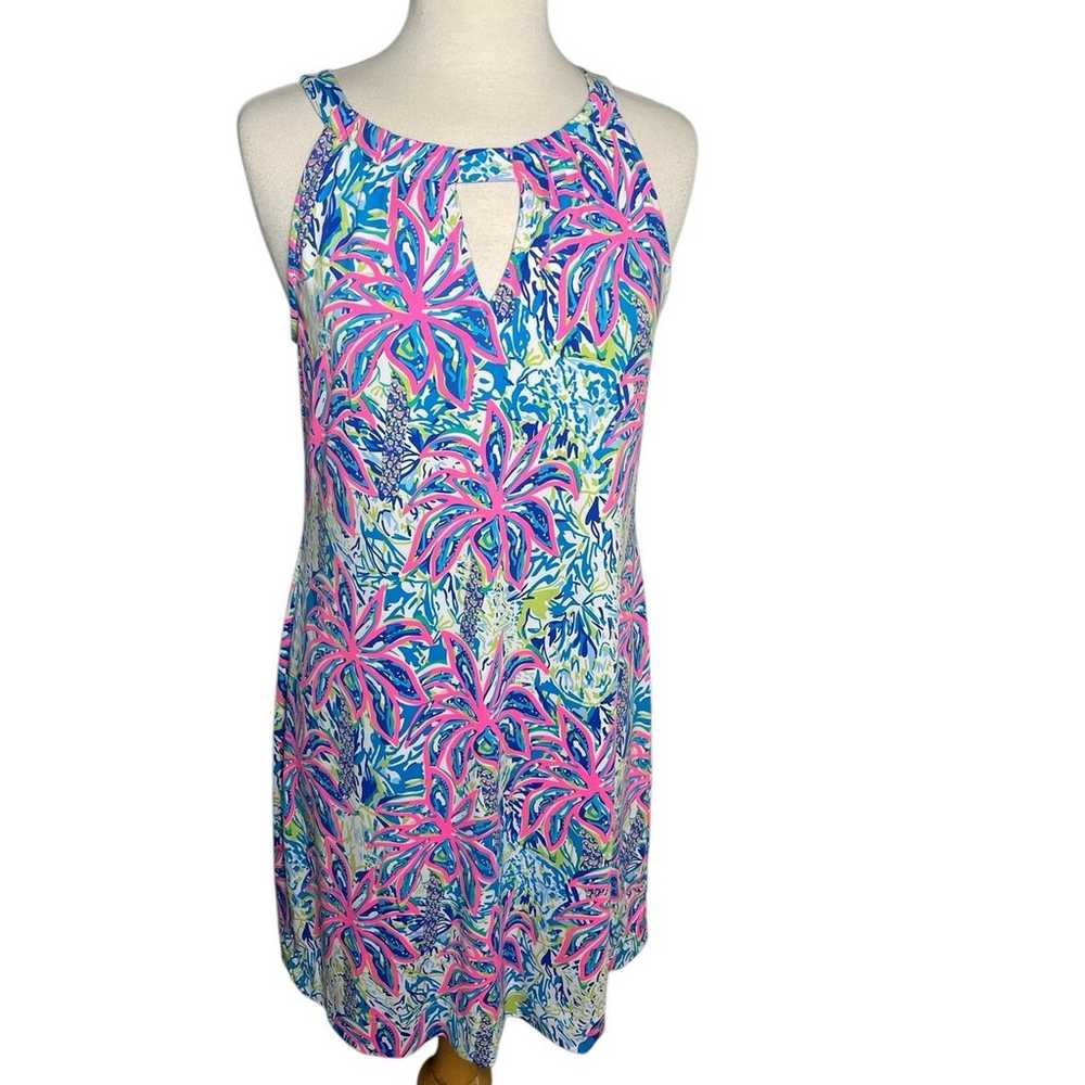 Lulu-B Keyhole Sleeveless Dress Multicolor Womens… - image 1