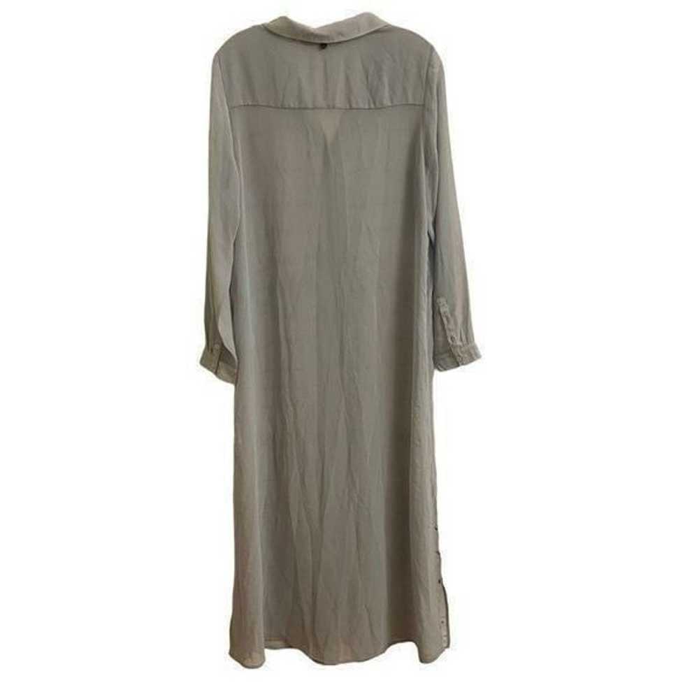 Soft Surrounding Ibiza Sheer Shirtdress Gray Embr… - image 2