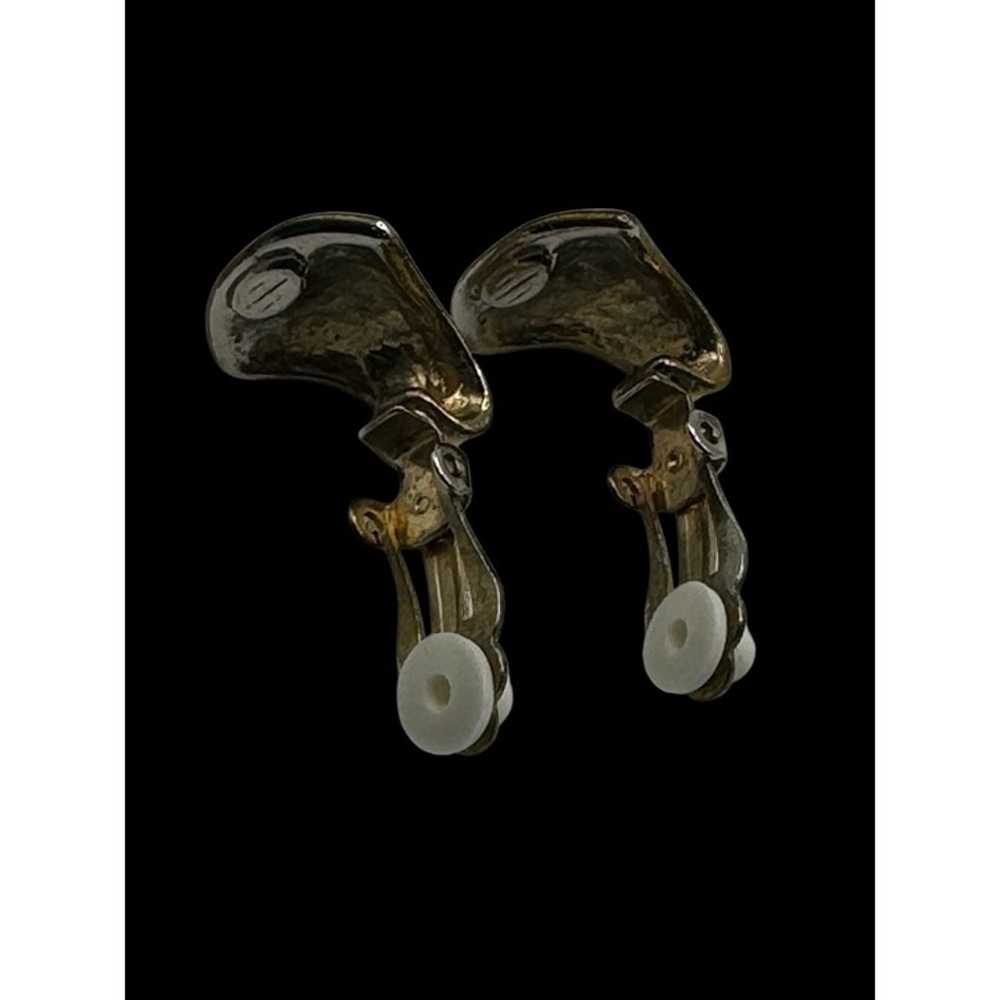 Silver & Gold Tone Clip-On Earrings. Women Jewelr… - image 4