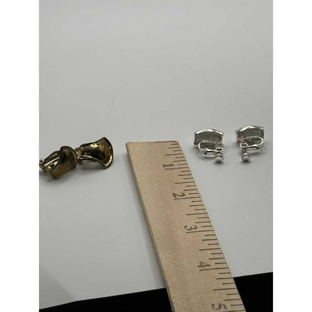 Silver & Gold Tone Clip-On Earrings. Women Jewelr… - image 6