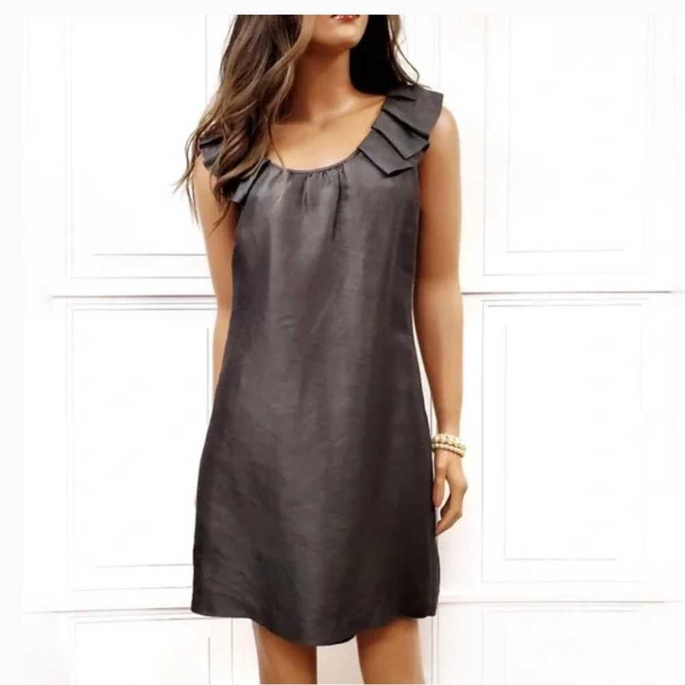 J Crew Linen Silk Blend Rumpled Meron Shift Dress… - image 3