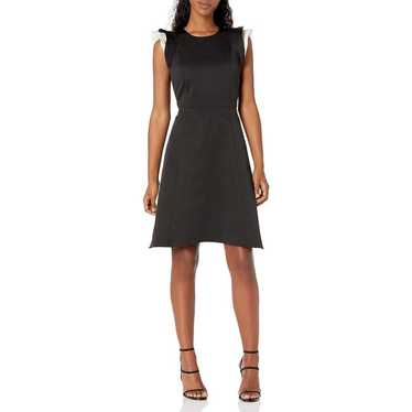 HALSTON HERITAGE $395 Ruffle Cap Sleeve A-Line Dr… - image 1