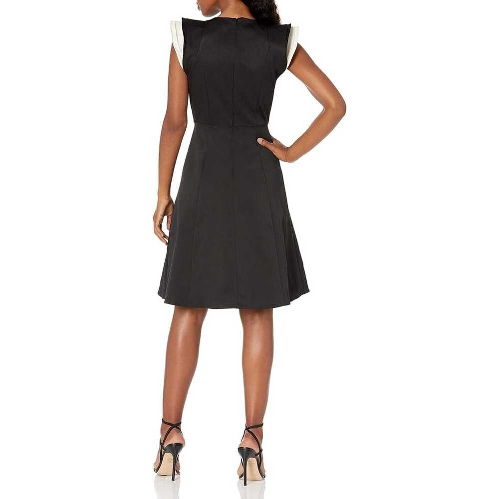 HALSTON HERITAGE $395 Ruffle Cap Sleeve A-Line Dr… - image 2