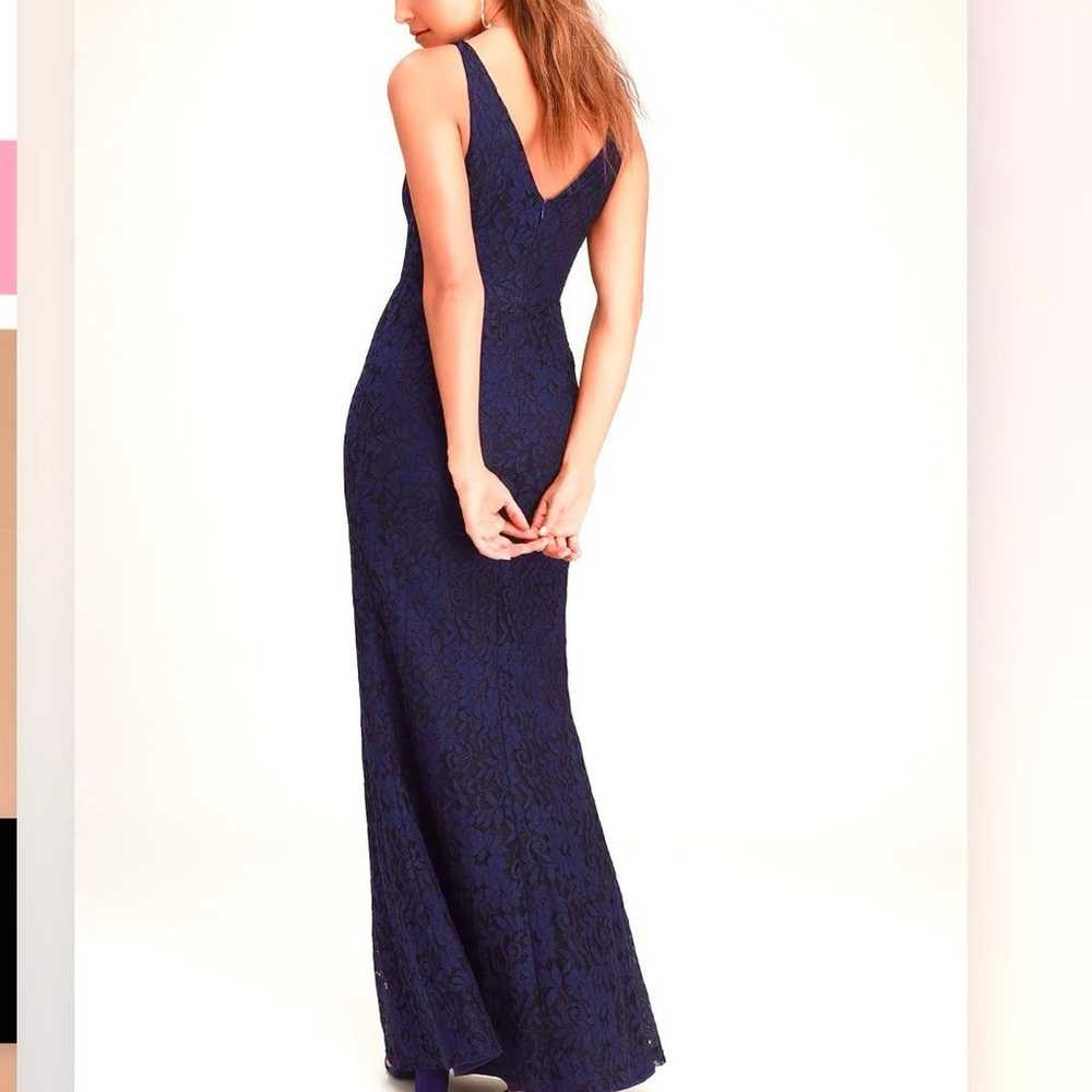 Lulus Glam Galore Navy Blue Lace Sleeveless Maxi … - image 4