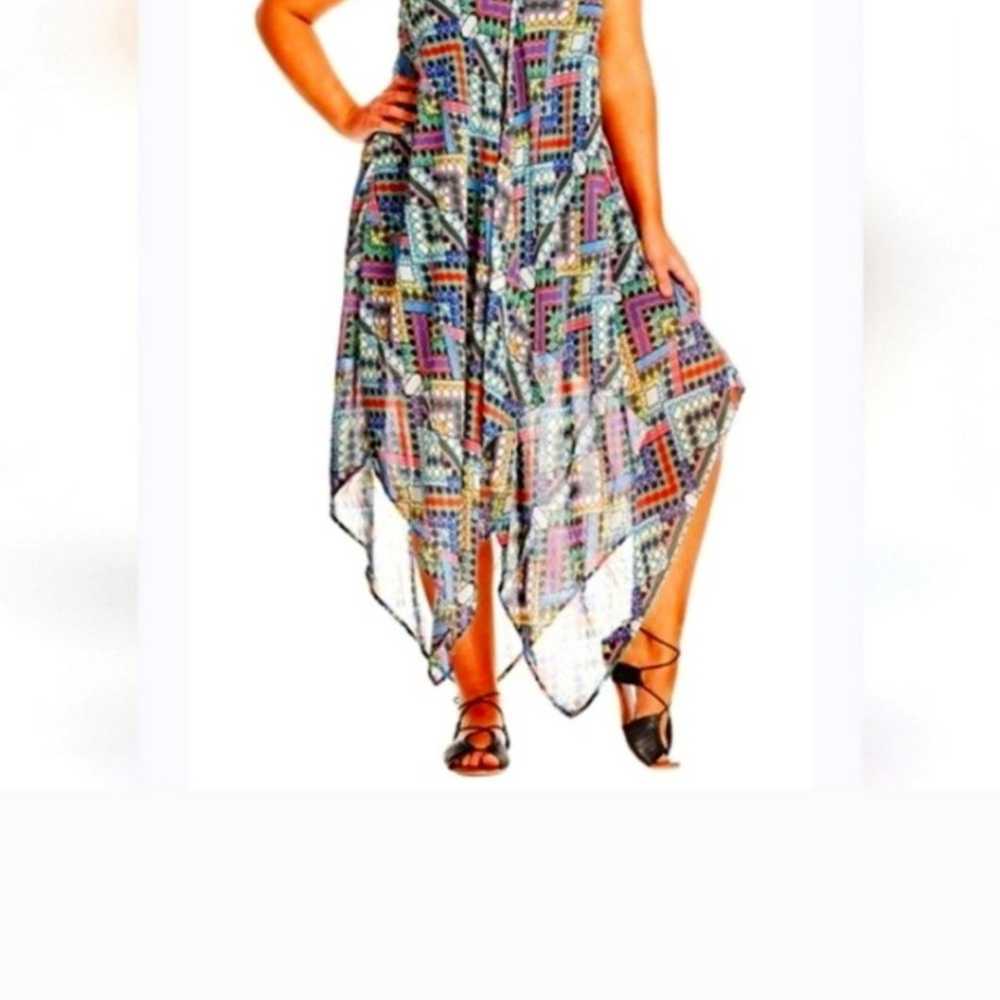 City Chic 'Prism' Print Handkerchief Hem Maxi Dre… - image 1