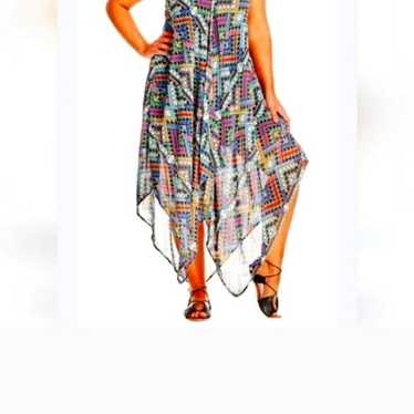 City Chic 'Prism' Print Handkerchief Hem Maxi Dre… - image 1