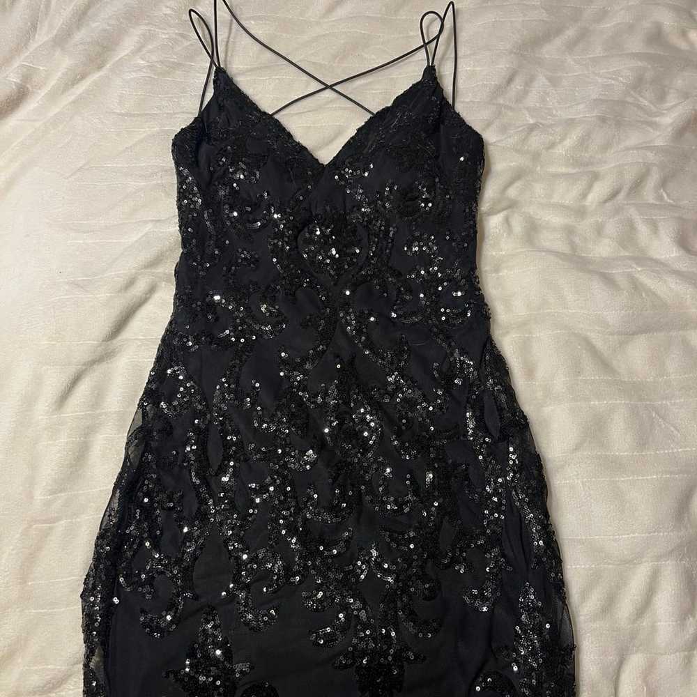 Windsor Black Sequin Mini Dress - image 1