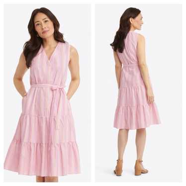 Draper James Loretta Pink Seersucker Shirtdress Sm