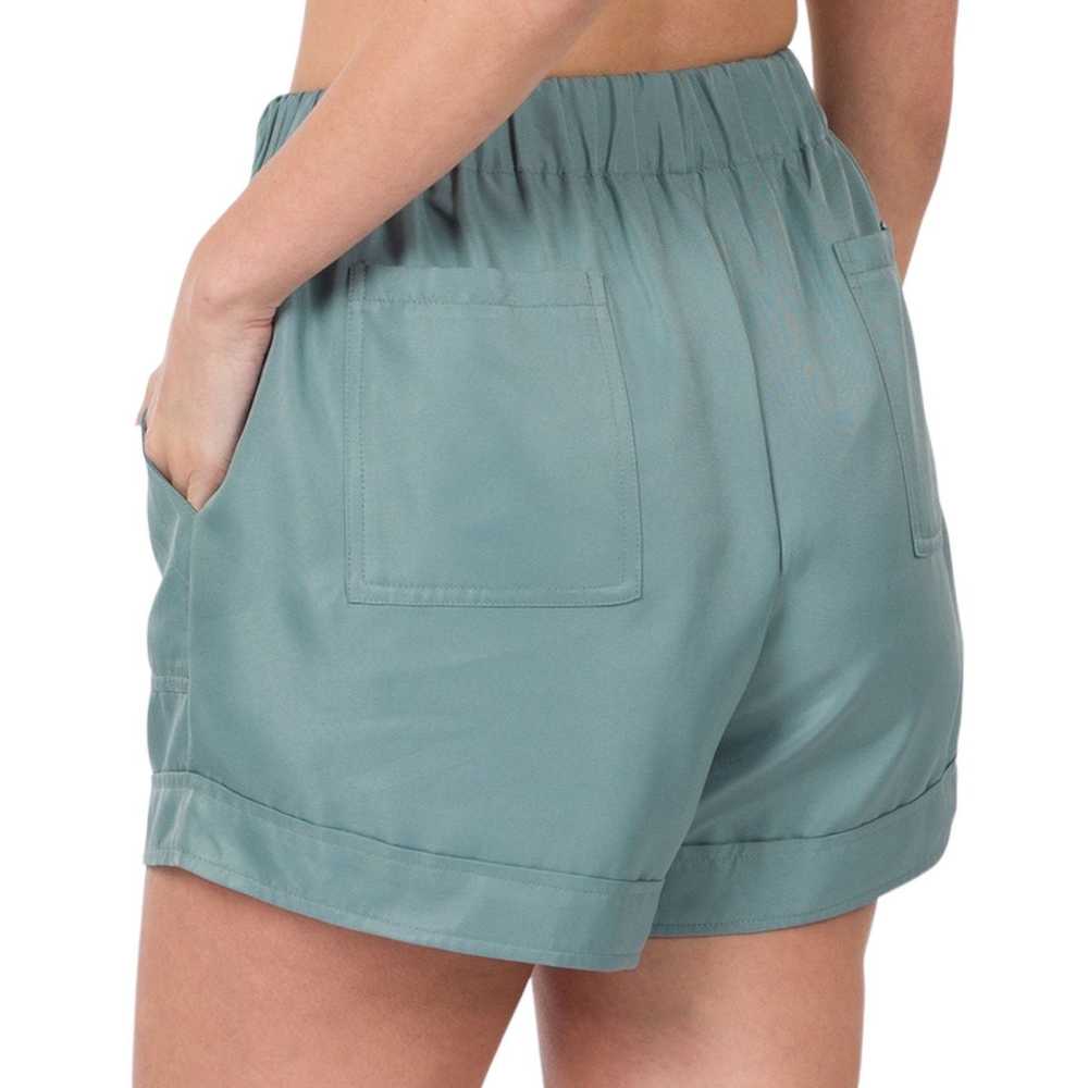 Other Zenana Blue Gray Drawstring Shorts Size Sma… - image 3