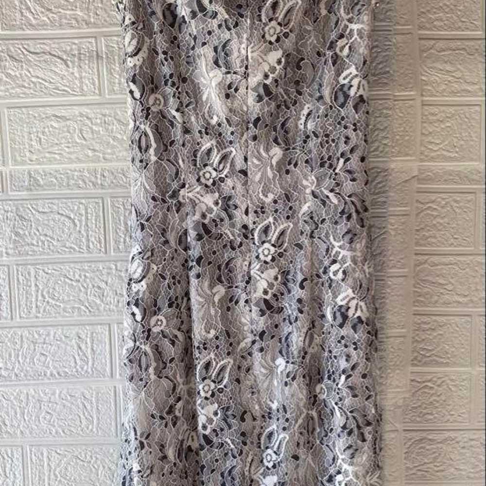 Silver Lace Tight Dress Sleeveless - image 2