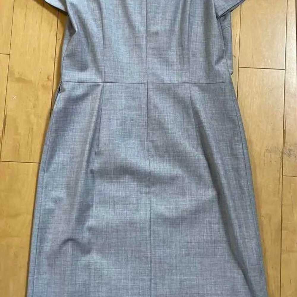 Theory Luxe Dress Wool 38 Light Gray - image 4