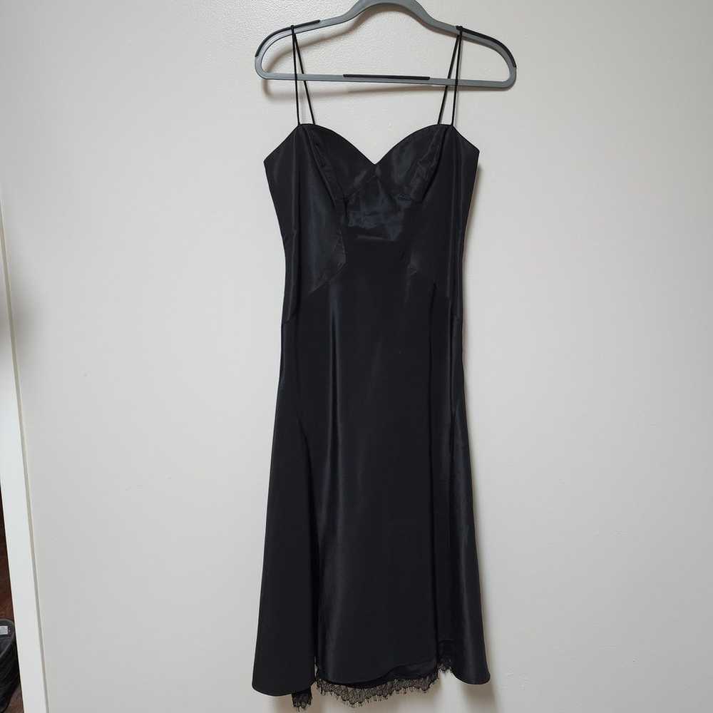 Nicole Miller Black Dress Spaghetti Strap  with L… - image 1