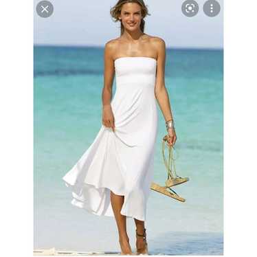 Victoria’s Secret Long White Strapless tube dress 