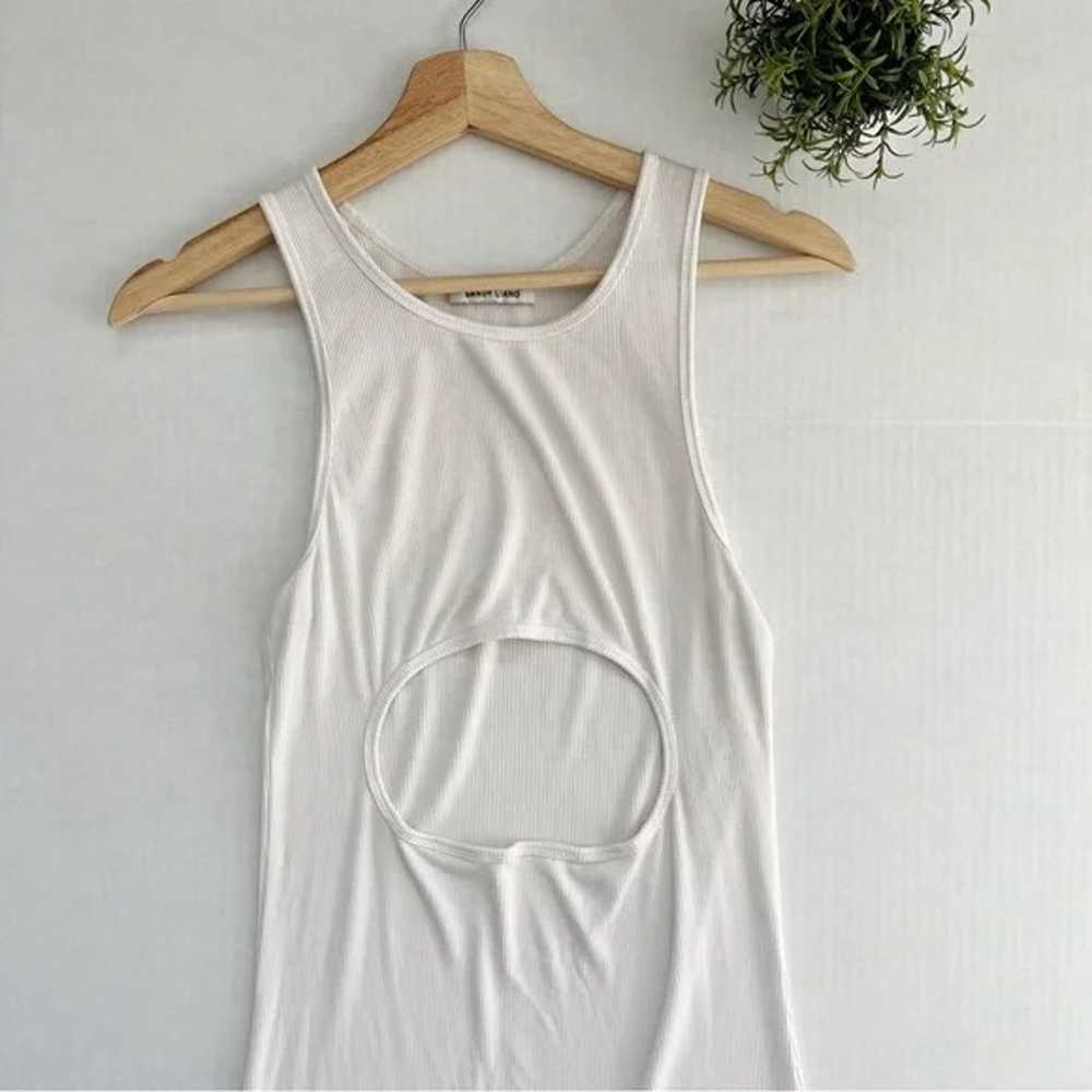 Sandy Liang White Riblet Tank Minidress - image 3