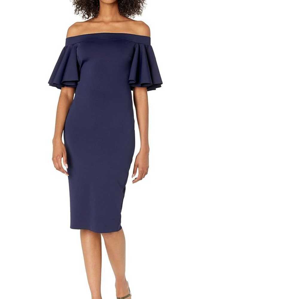 TRINA TURK Off the Shoulder Ruffle Sleeve Dress N… - image 1