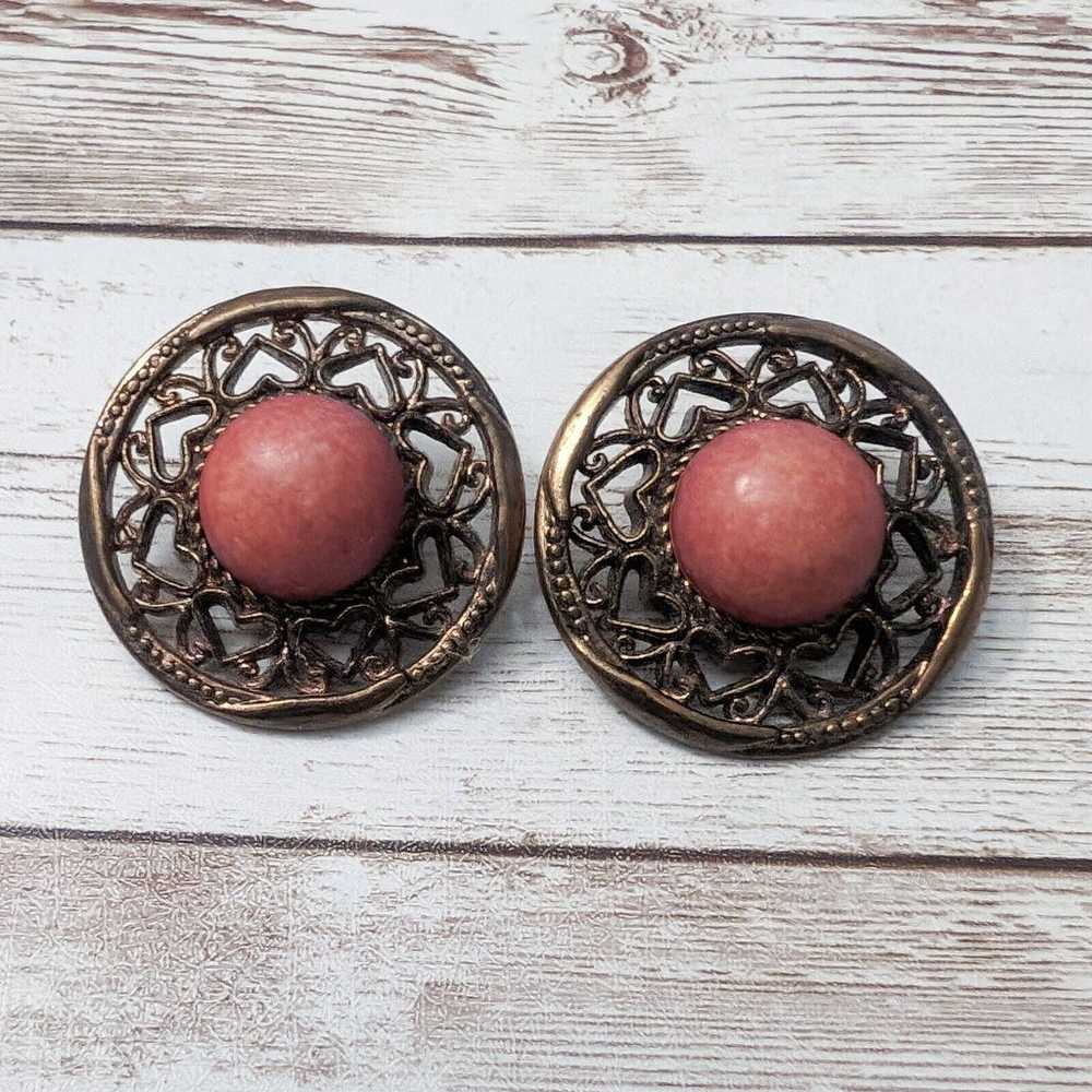 Vintage Clip On Earrings - Statement Earrings Dar… - image 2