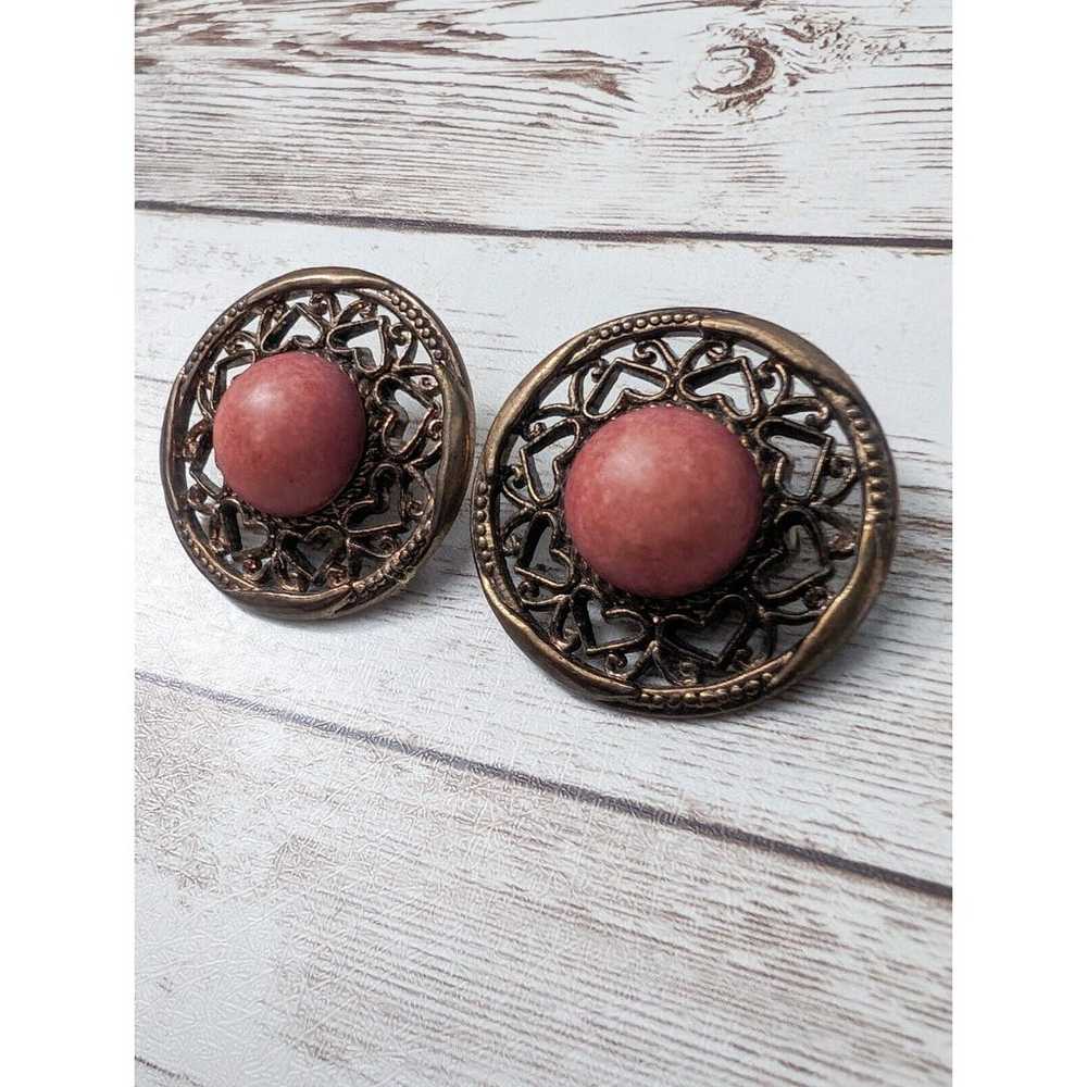 Vintage Clip On Earrings - Statement Earrings Dar… - image 3