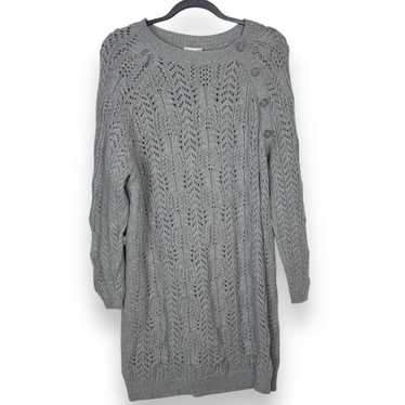 Sundance Gray Sweater Dress Size XL Wool Blend Lo… - image 1