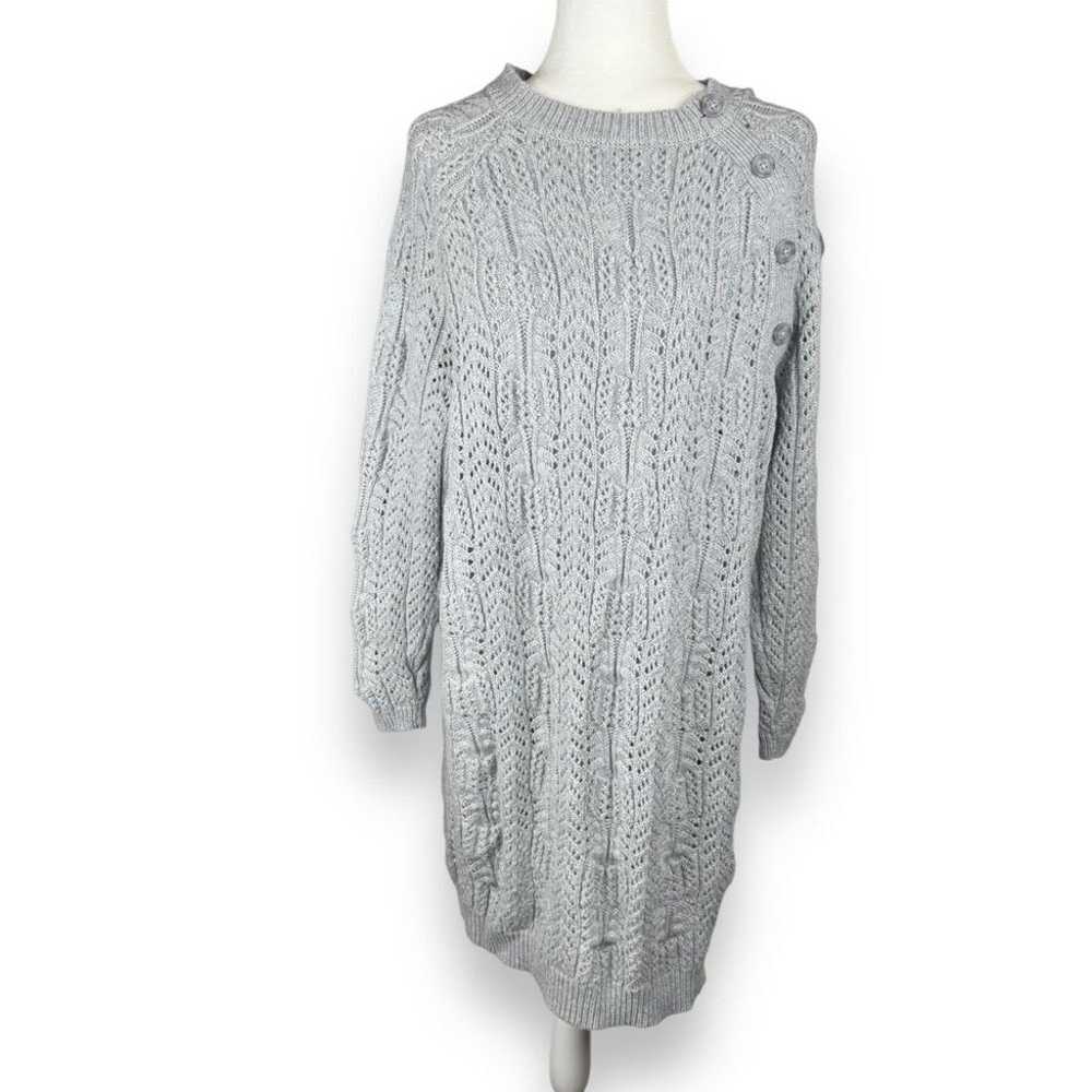 Sundance Gray Sweater Dress Size XL Wool Blend Lo… - image 2