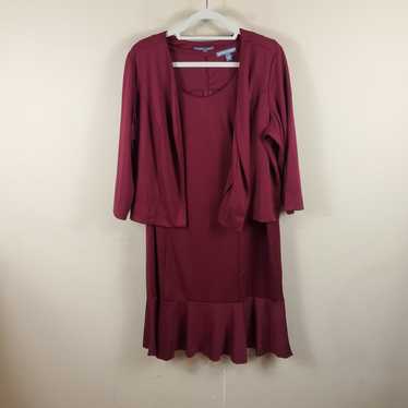 Jessica London Burgundy Ponte Jacket Dress Size 18