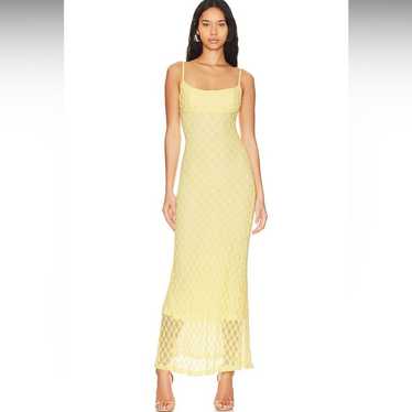 Bardot Adoni Mesh Midi Dress In Canary Yellow