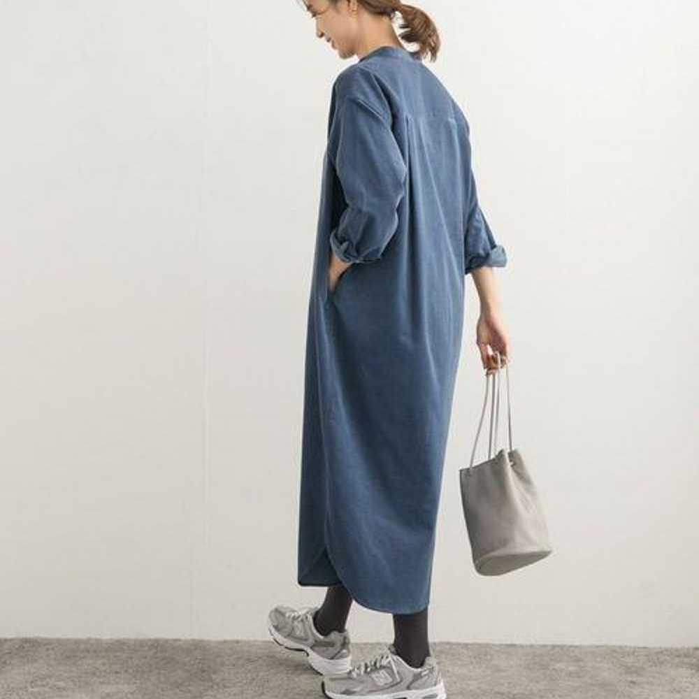 Urban Research Doors Corduroy Shirt Dress Blue S - image 3