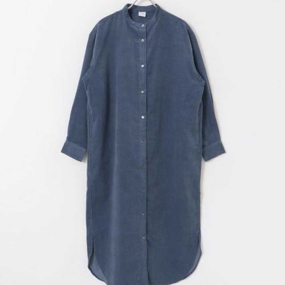 Urban Research Doors Corduroy Shirt Dress Blue S - image 7