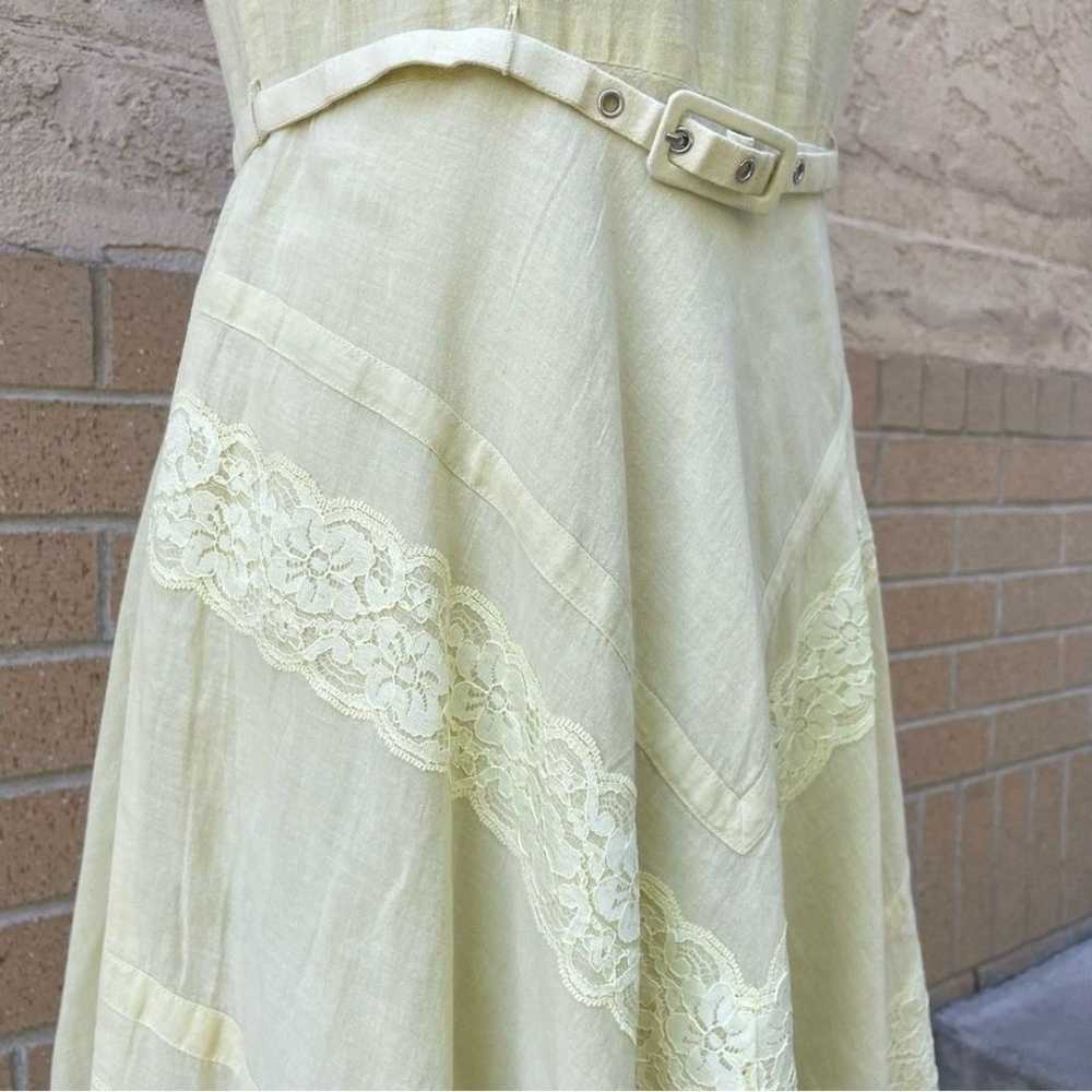 Adrianna Papell Yellow Sleeveless Cotton Lace Det… - image 4