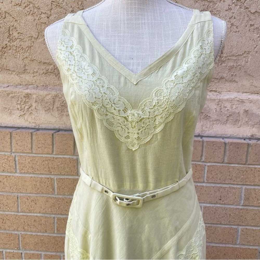 Adrianna Papell Yellow Sleeveless Cotton Lace Det… - image 6