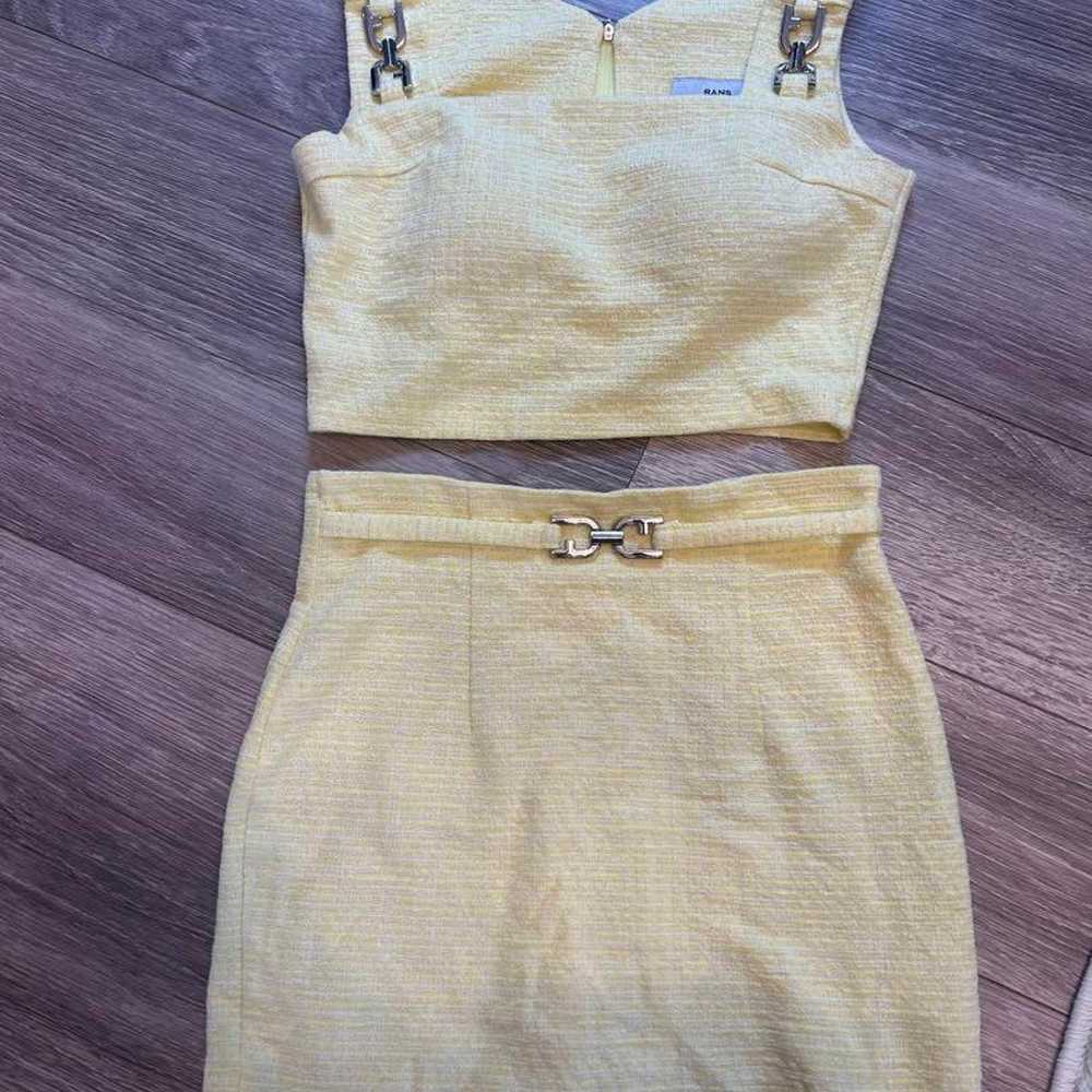 Crop Top Skirt Set Yellow - image 1