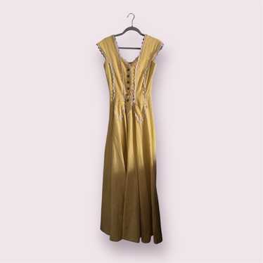 Yellow long vintage dress - image 1