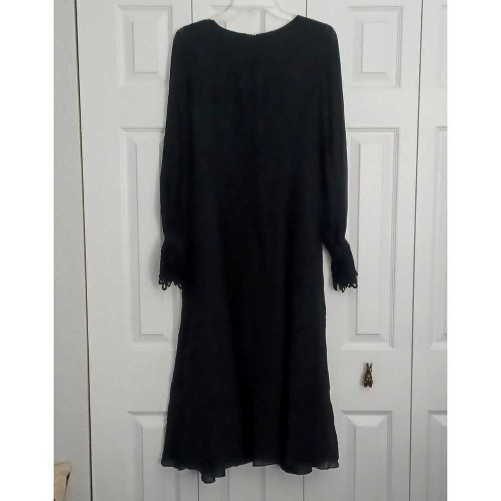 Laura Ashley Silk Evening Dress Black Long Sleeve… - image 3