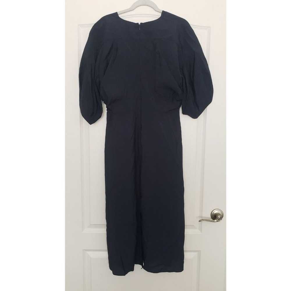 COS Blue V-neck Faux Wrap Blouson Dress Size 10 M… - image 2