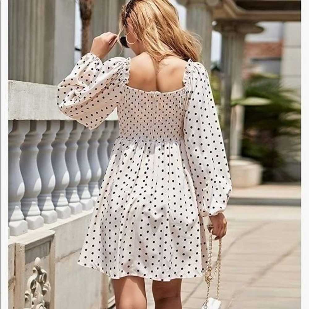 Polka Dot Off Shoulder Ruffled  Mini Dress - image 3