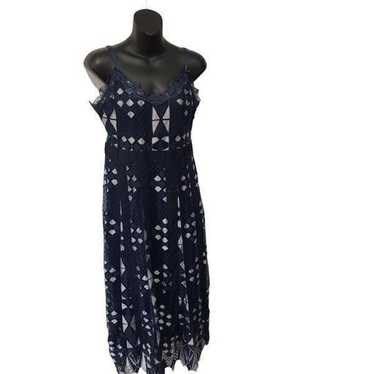 Foxiedox Bravo Zulu Navy Blue A-Line Midi Dress H… - image 1