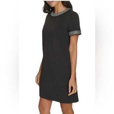 Calvin Klein Jewel Neck Trim Mini Shift Dress, Siz