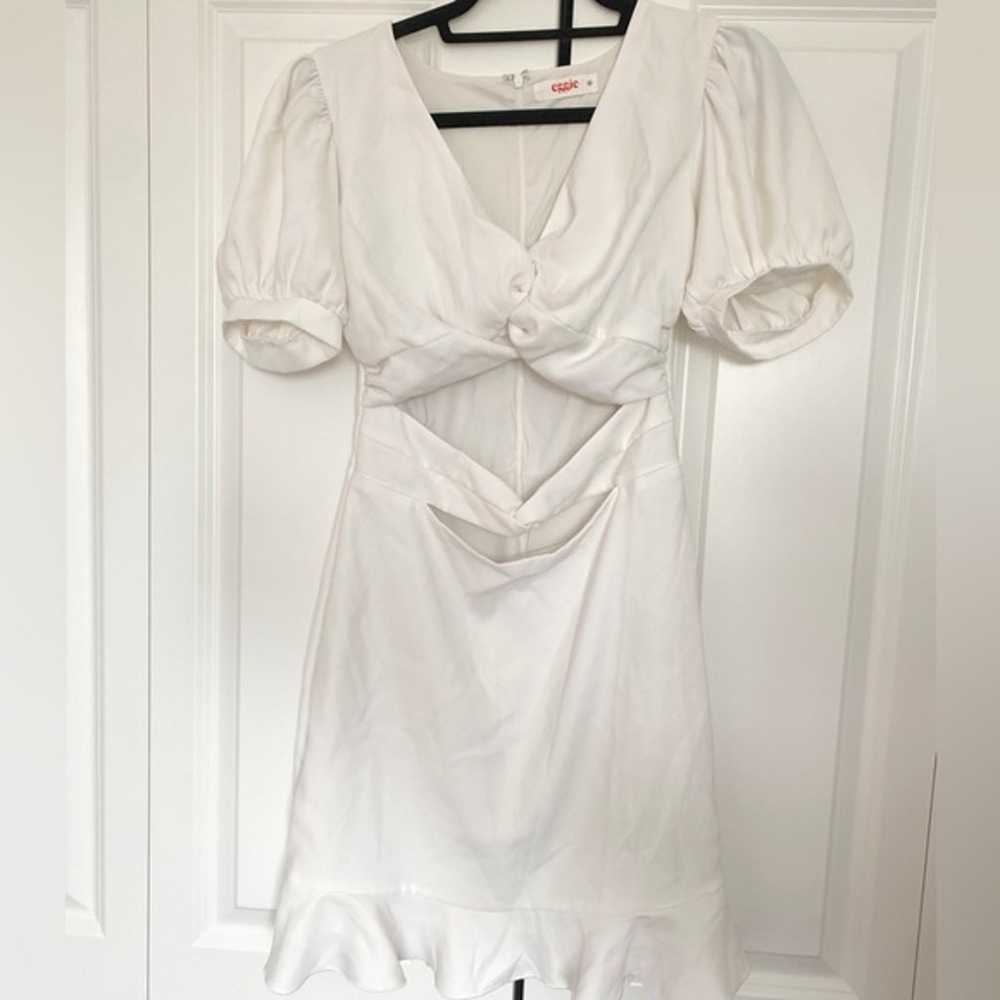 Eggie white twist tie mini dress - image 2