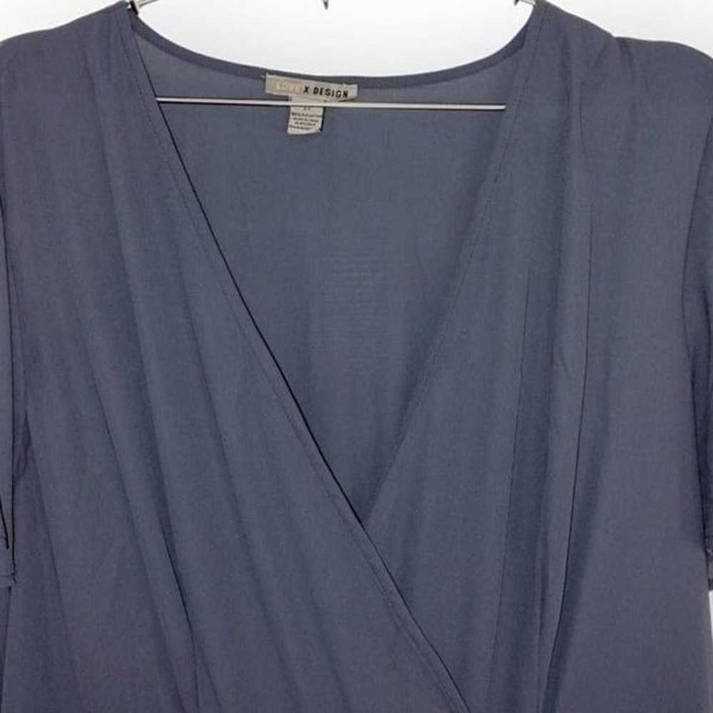 Love X Design Womens Maxi Sz 2X Navy VNeck Flutte… - image 5