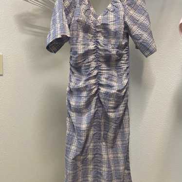 GANNI CHECK PURPLE DRESS SIZE M - image 1